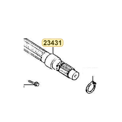 KYMCO Final Shaft 23431-LBD4-900, part location on the factory exploded-view diagram
