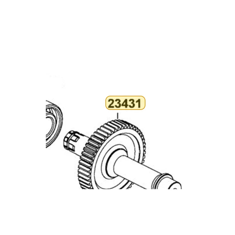 KYMCO Final Shaft 23431-PTA7-900, part location on the factory exploded-view diagram