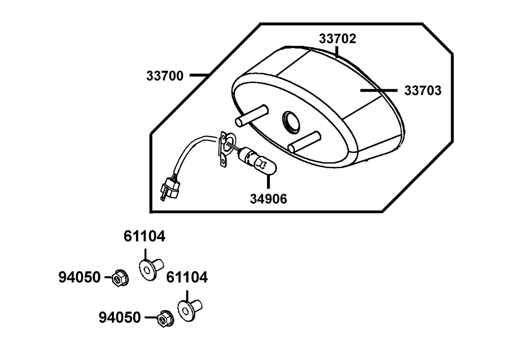 Lens Tail Light — 33702-LLB1-900 — KYMCO exploded-view diagram