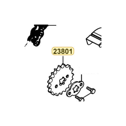 KYMCO Drive Sprocket 23801-KYCY-900, part location on the factory exploded-view diagram