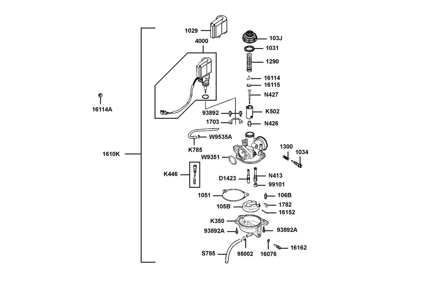 Tube Clip — W9535-45000 — KYMCO exploded-view diagram