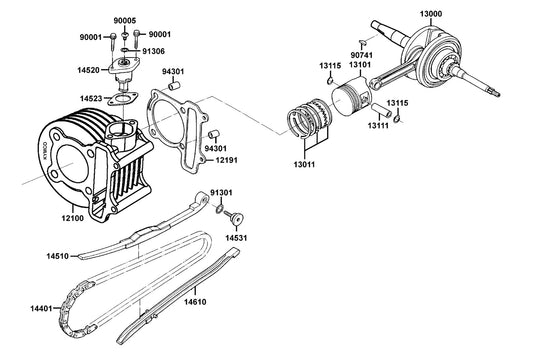 O-ring 15.2X1.5 — 91301-GLR0-005 — KYMCO exploded-view diagram