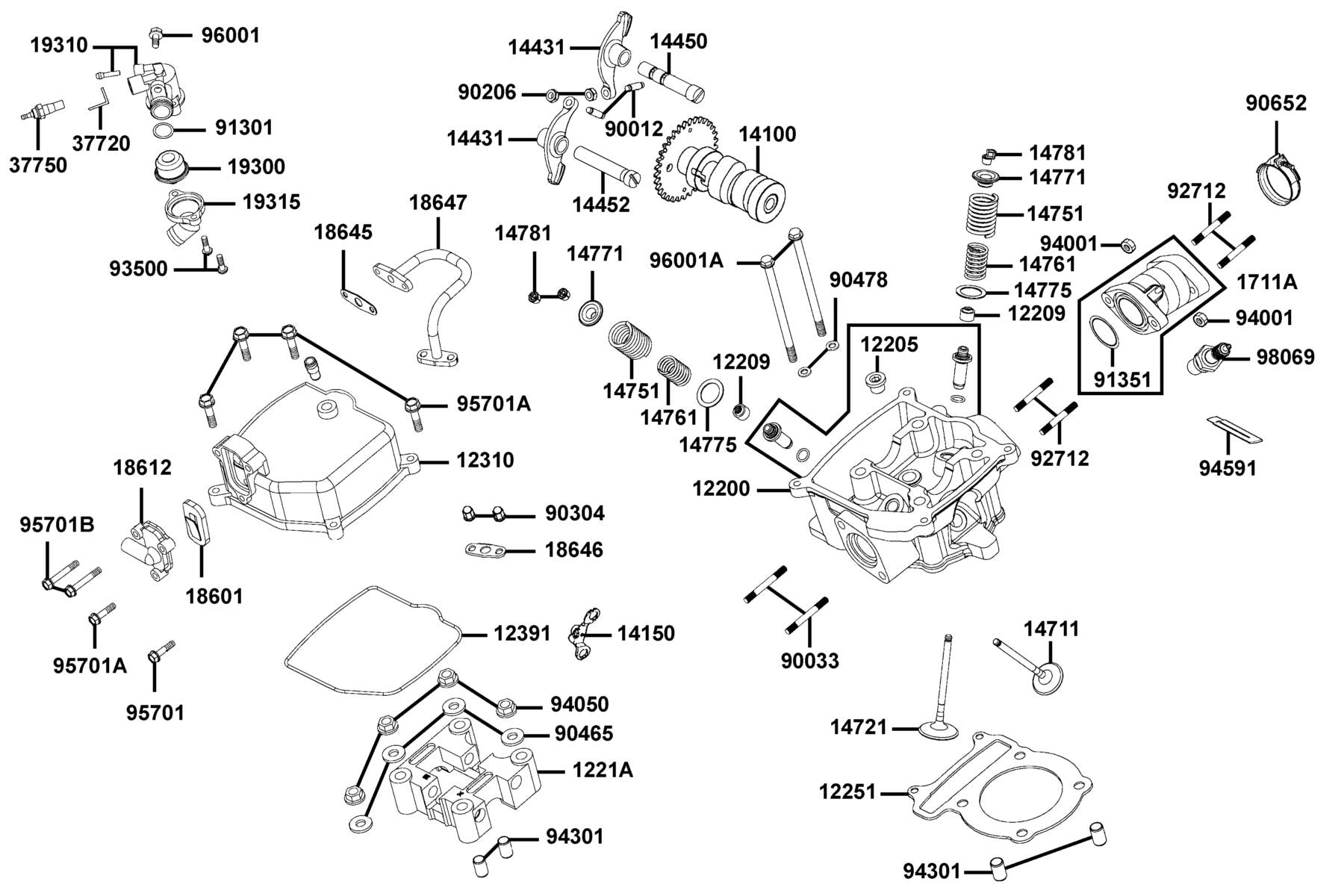Nut Hex Cap 6MM — 90304-4H38-001 — KYMCO exploded-view diagram