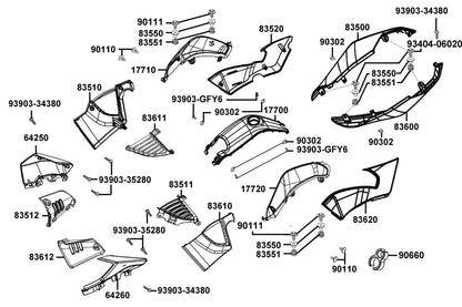 Clamper Tube — 90660-KNBN-C00 — KYMCO exploded-view diagram