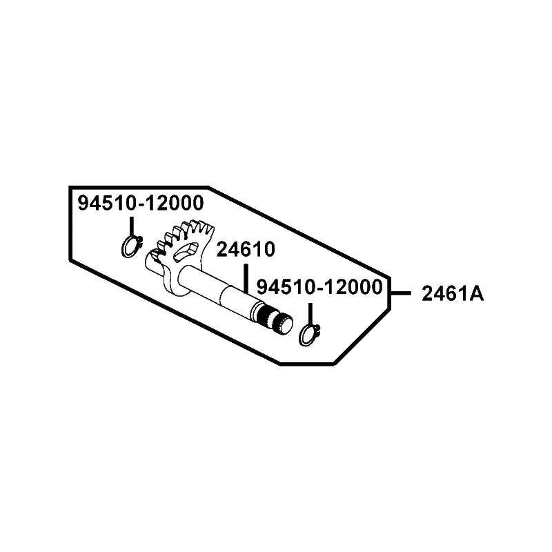 KYMCO Spindle Assy..drum Shift 2461A-PTA1-900, part location on the factory exploded-view diagram