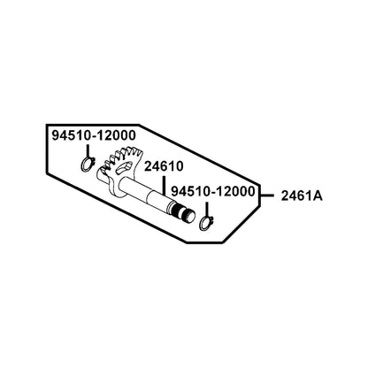 KYMCO Spindle Assy..drum Shift 2461A-PTA1-900, part location on the factory exploded-view diagram