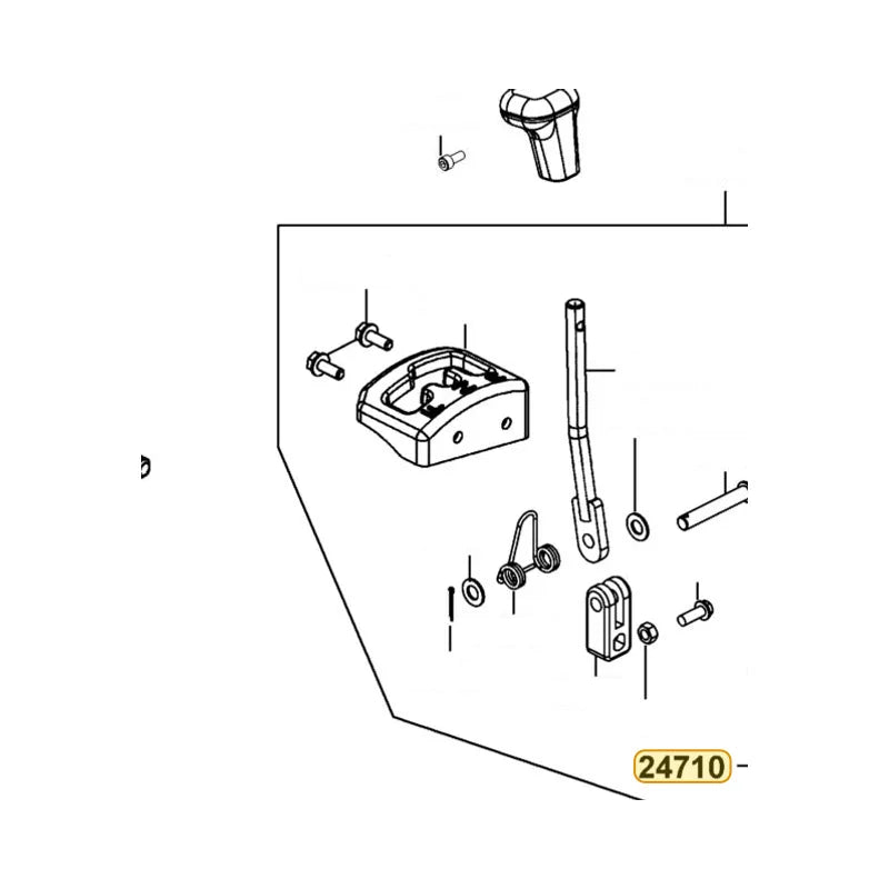 KYMCO Change Handle Stay 24710-ABC9-M00, part location on the factory exploded-view diagram