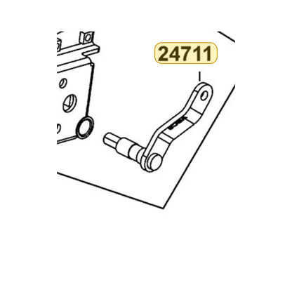 KYMCO Change Handle Shaft Complete 24711-ABC9-M00, part location on the factory exploded-view diagram