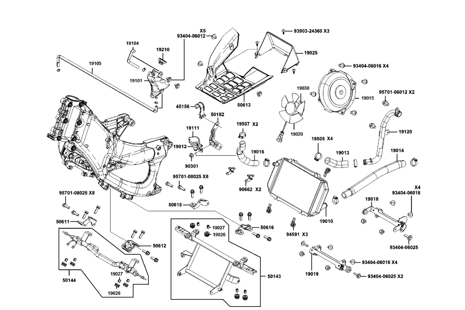 Stay Supt Filler Neck — 50182-LGC6-E00 — KYMCO exploded-view diagram