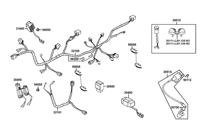 KYMCO Wire Harness exploded-view diagram, MONGOOSE 90