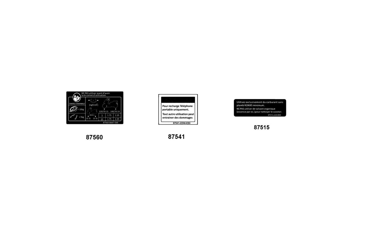 KYMCO Caution Label exploded-view diagram, Downtown GT 125i ABS