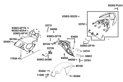 Reflex Reflector — 33761-LFC2-MG0 — KYMCO exploded-view diagram