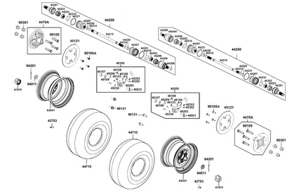 KYMCO Wheel Assy Fr exploded-view diagram, UXV 450