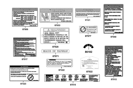 Drive Warning List (2) — 87517-LEE8-E00-T01 — KYMCO exploded-view diagram
