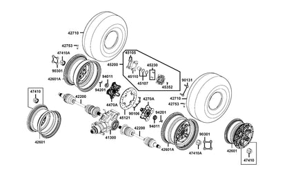 Cap Fr Wheel — 47410-LEE8-600 — KYMCO exploded-view diagram