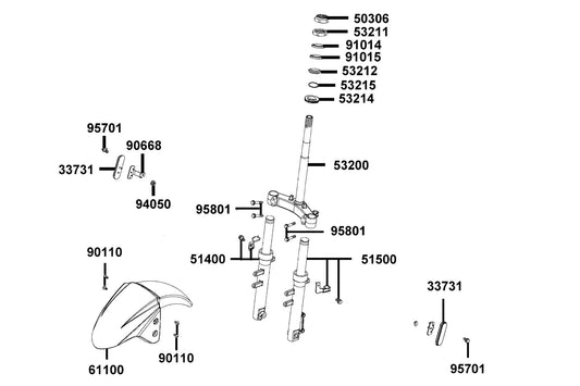 Cage Strg Bot — 91015-LLJ3-C00 — KYMCO exploded-view diagram