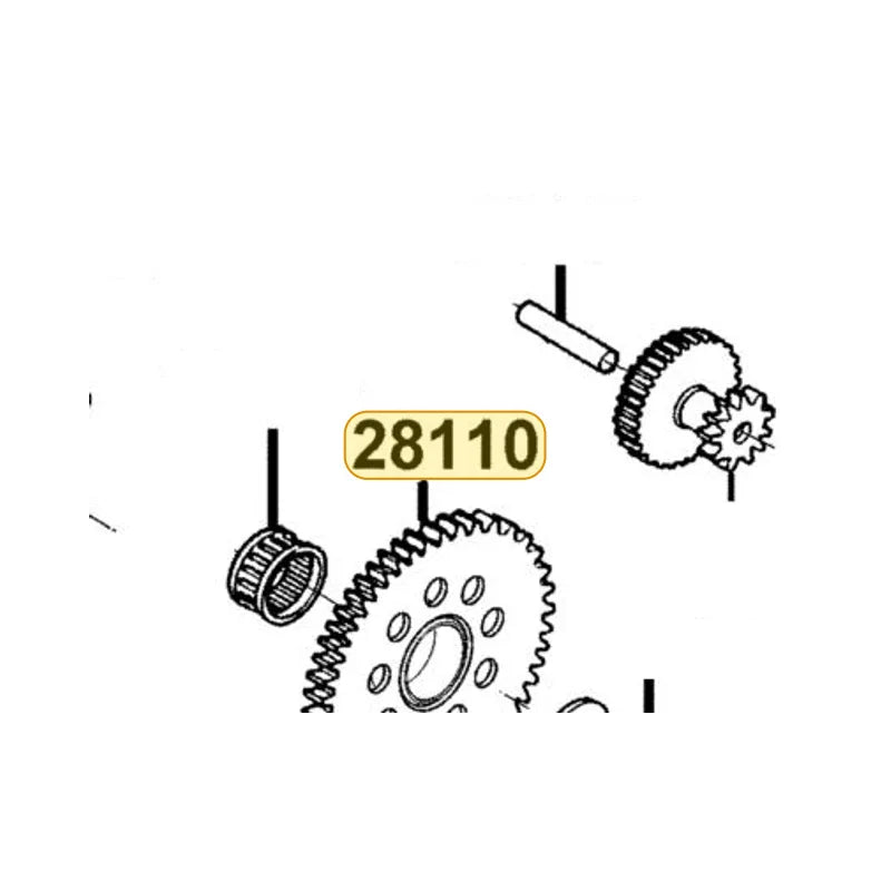 KYMCO Starting Driven Gear Complete 28110-LEB1-C00, part location on the factory exploded-view diagram