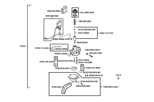 Tube Clip — W9535-45000 — KYMCO exploded-view diagram