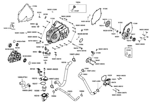 Oil Seal 12X22X9 — 91209-PWB1-900 — KYMCO exploded-view diagram