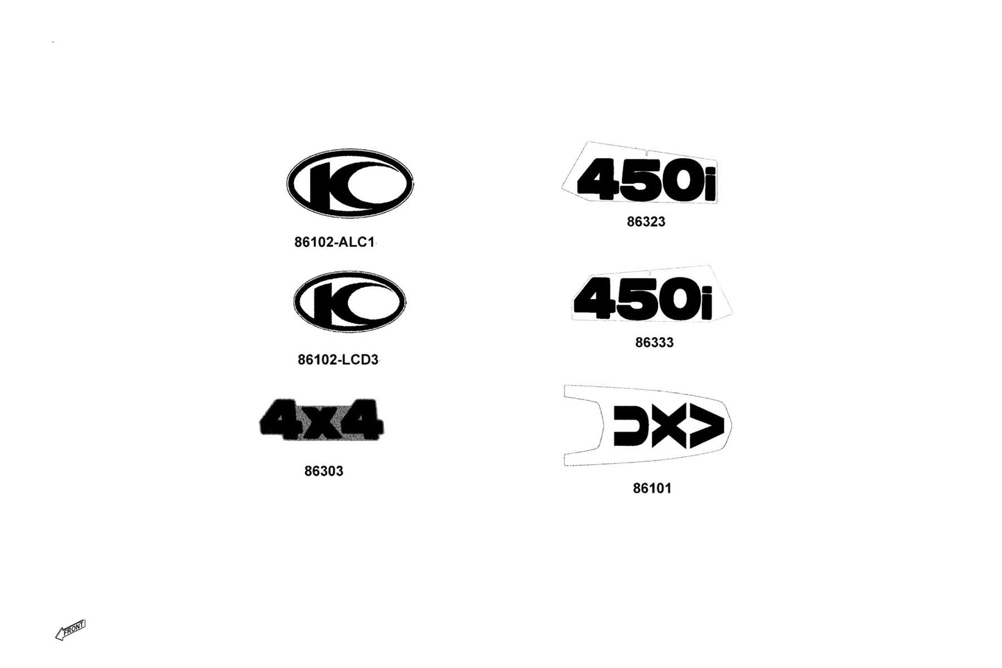 Emb K-logo 38MM — 86102-LCD3-E00-T01 — KYMCO exploded-view diagram