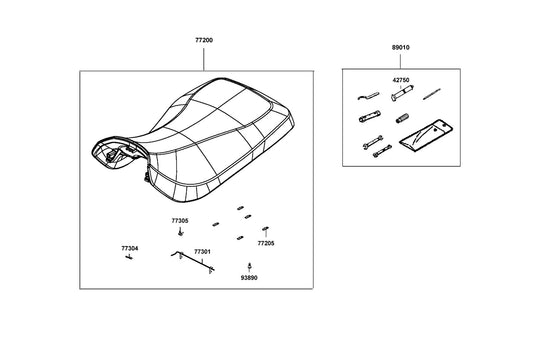 Spring Hook Bar — 77305-LDB5-E00 — KYMCO exploded-view diagram