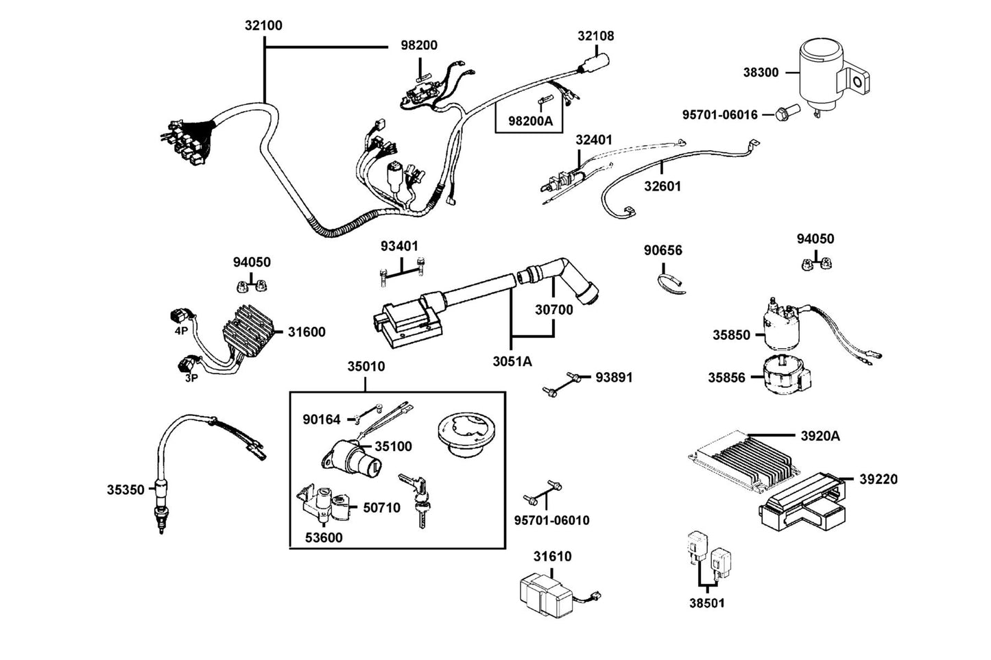 Fuse 1.25A — 98200-ALH3-900 — KYMCO exploded-view diagram