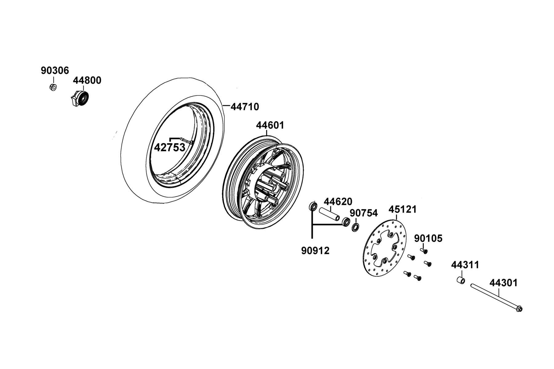 Nut U Flange 12MM(K) — 90306-LKL5-E31 — KYMCO exploded-view diagram