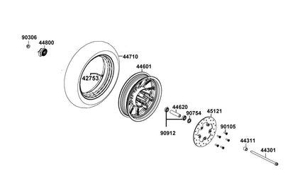 Nut U Flange 12MM(K) — 90306-LKL5-E31 — KYMCO exploded-view diagram