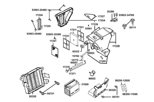 Clip B12 Tube — 95002-02120 — KYMCO exploded-view diagram