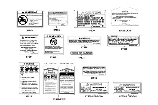 Warning AGE-16 — 87517-PWB1-M35-T01 — KYMCO exploded-view diagram
