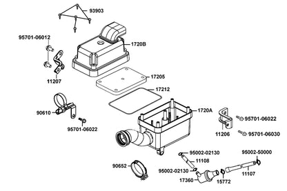 Clip B12.5 Tube — 95002-02130 — KYMCO exploded-view diagram