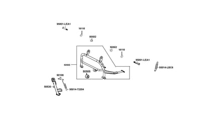 KYMCO Stand exploded-view diagram, Compagno 110i