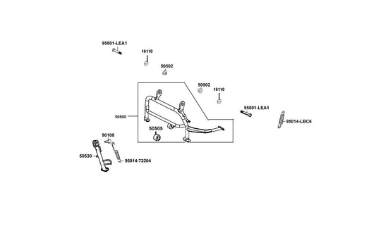 Pivot Screw Side Stand — 90108-LKE6-900 — KYMCO exploded-view diagram