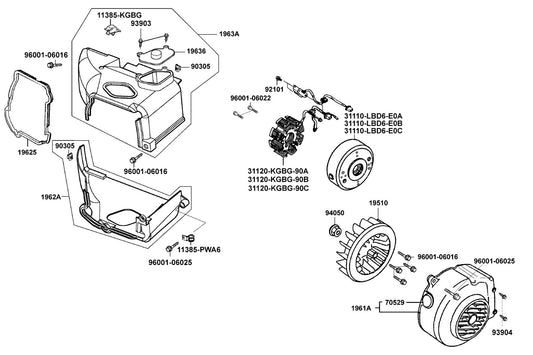 Shroud Assy B — 1963A-KGBG-900 — KYMCO exploded-view diagram