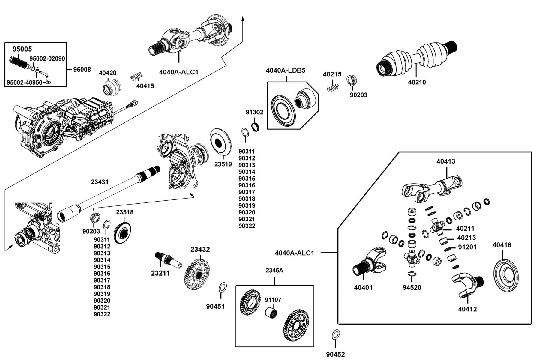 Clip B9 Tube — 95002-02090 — KYMCO exploded-view diagram