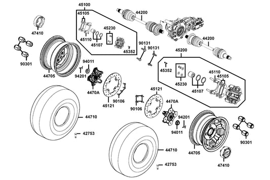 Nut LUG-M10 (60 Deg) — 90301-PWB1-900 — KYMCO exploded-view diagram