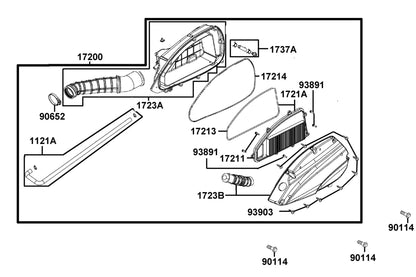V Tube Assy — 1737A-ABD2-C00 — KYMCO exploded-view diagram