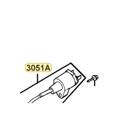 KYMCO Ignition Coil Assembly 3051A-LBD4-900, part location on the factory exploded-view diagram