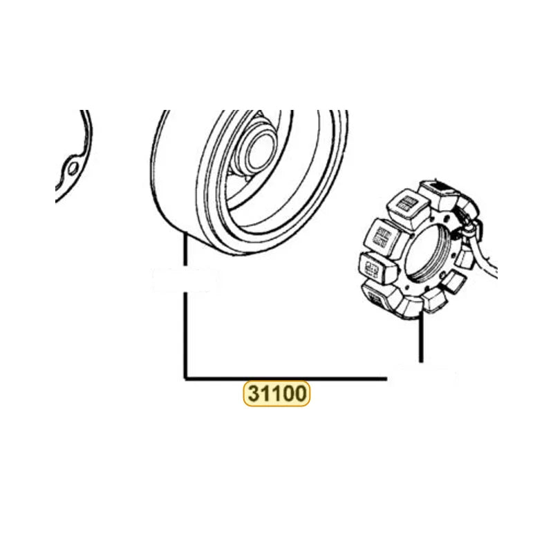 KYMCO Ac Gen Assembly 31100-LCA4-E0B, part location on the factory exploded-view diagram