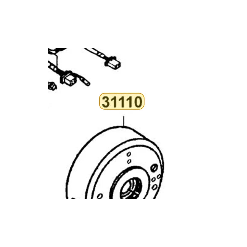 KYMCO Flywheel Complete (D406) 31110-LBD6-E0B, part location on the factory exploded-view diagram