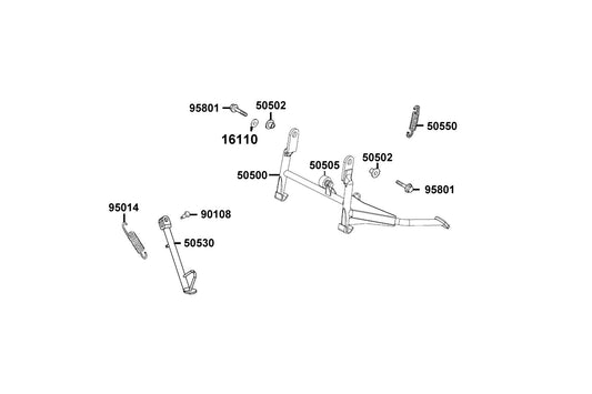 Screw Side Stand Pivot — 90108-KKC4-C00 — KYMCO exploded-view diagram