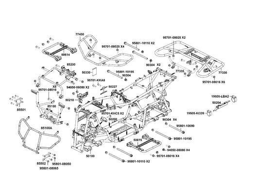 Carrier Fr Rack — 77430-AGA8-E00 — KYMCO exploded-view diagram