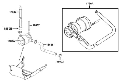 "canister Assy.,tube" — 1730A-LDF7-M31 — KYMCO exploded-view diagram