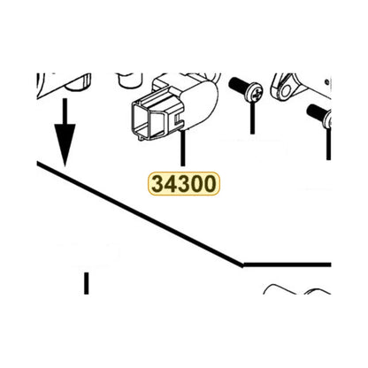 KYMCO Throttle. Position Sensor 34300-LKM8-E00, part location on the factory exploded-view diagram