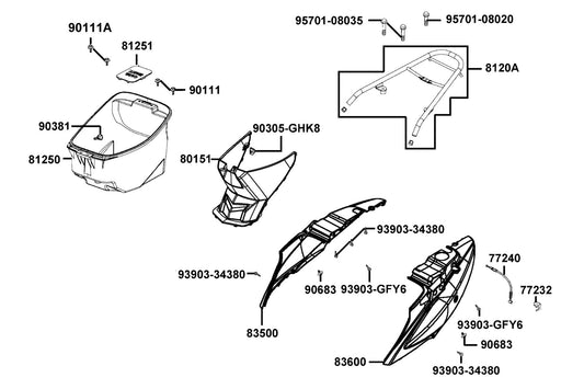Nut Clip 6MM — 90305-GHK8-C01 — KYMCO exploded-view diagram