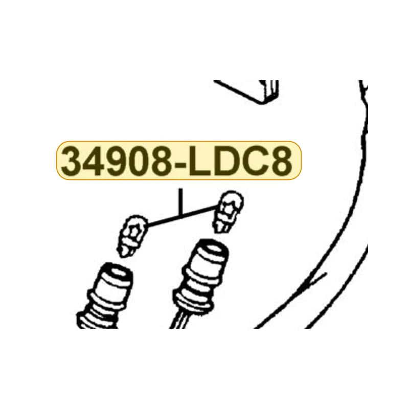KYMCO Wedge Base Bulb 34908-LDC8-E10, part location on the factory exploded-view diagram