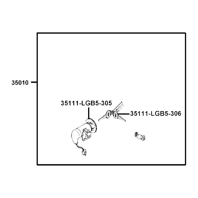 KYMCO Key Set 35010-LGR4-M30, part location on the factory exploded-view diagram