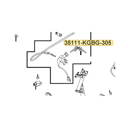 KYMCO Blank Key Right 35111-KGBG-305, part location on the factory exploded-view diagram