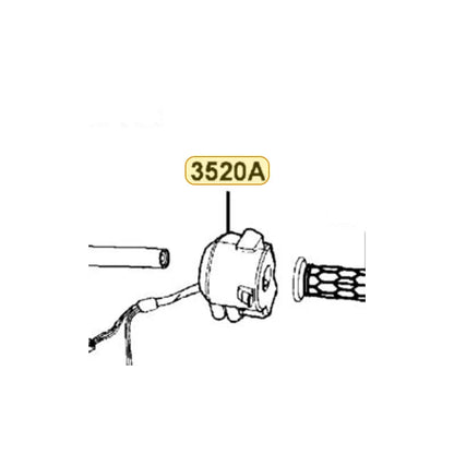 KYMCO Left Handle Switch Assembly Complete 3520A-PUA6-900, part location on the factory exploded-view diagram