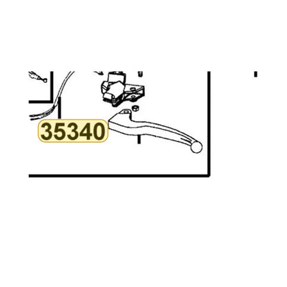 KYMCO Front Stop Switch Assembly 35340-KFLF-C00, part location on the factory exploded-view diagram